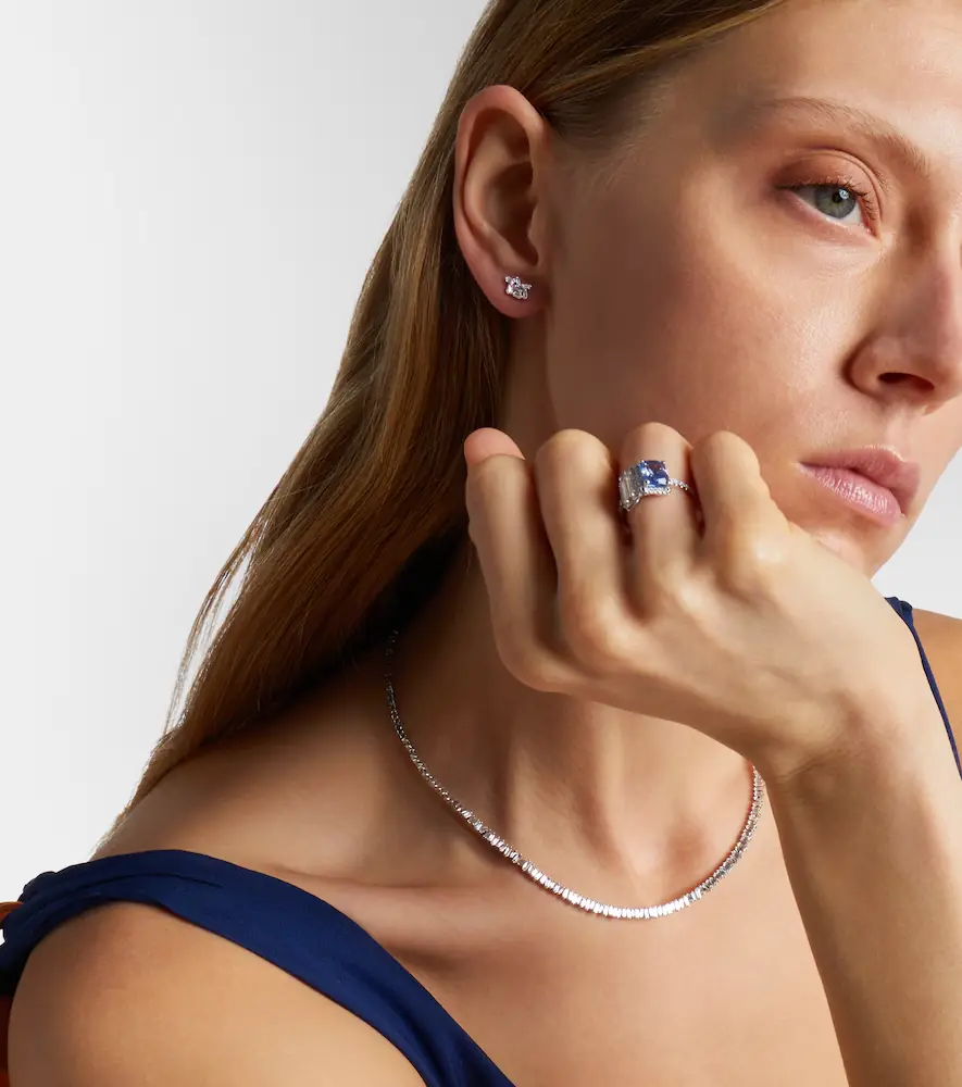 Suzanne Kalan Classic 18kt white gold stud earrings with diamonds | Thumbnail 2 Suzanne Kalan Classic 18kt white gold stud earrings with diamonds | Thumbnail 2