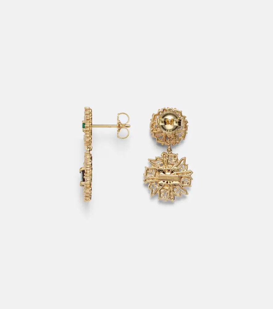 Suzanne Kalan 18kt gold drop earrings with gemstones | Thumbnail 4 Suzanne Kalan 18kt gold drop earrings with gemstones | Thumbnail 4