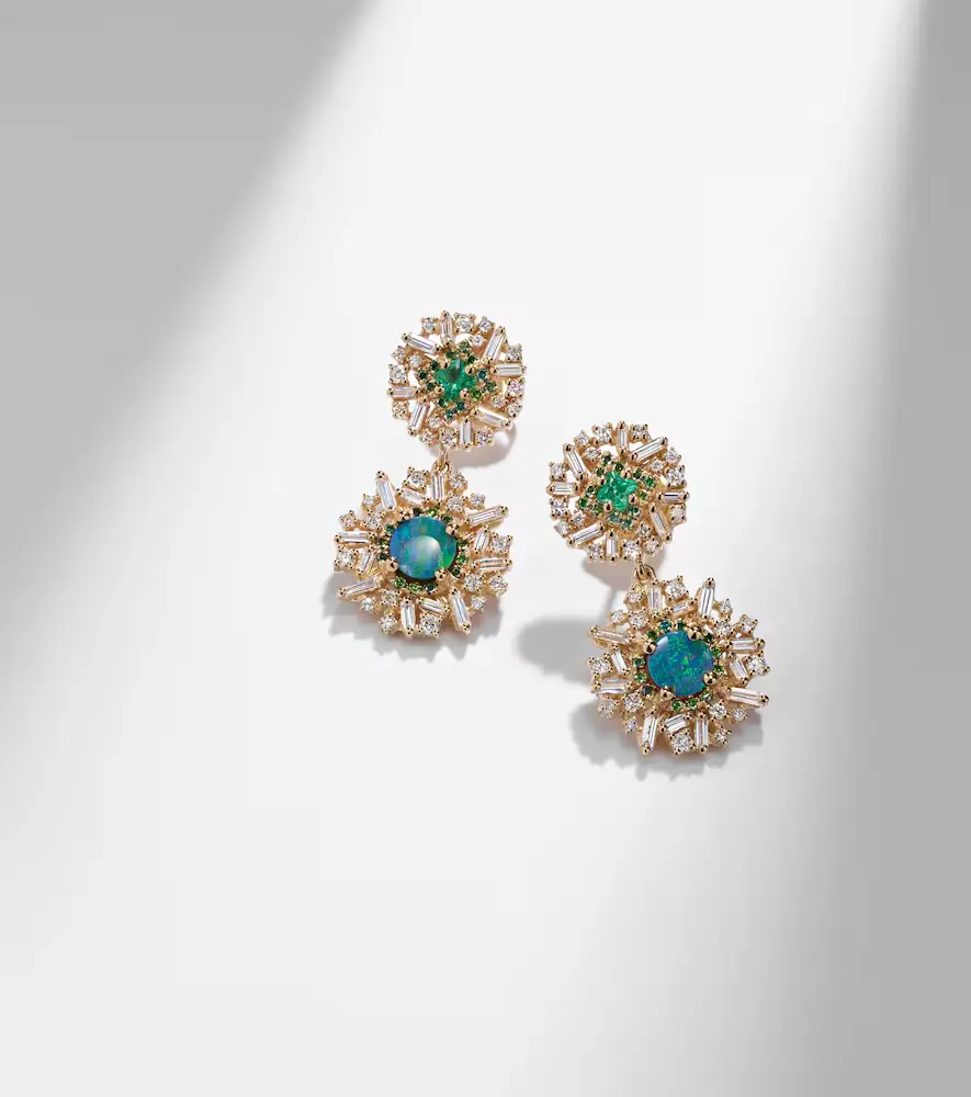 Suzanne Kalan 18kt gold drop earrings with gemstones | Thumbnail 5 Suzanne Kalan 18kt gold drop earrings with gemstones | Thumbnail 5