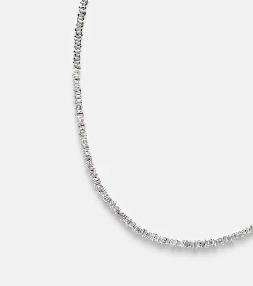 Suzanne Kalan Mini 18kt white gold tennis necklace with diamonds | Thumbnail 3