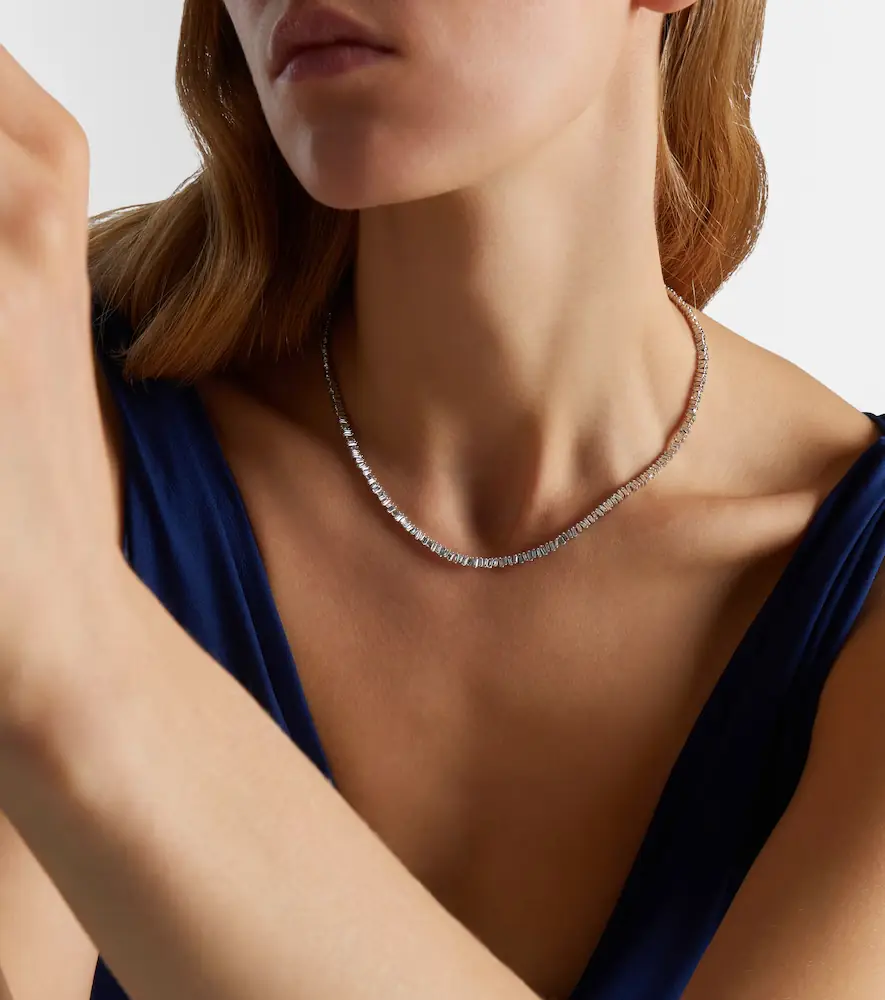 Suzanne Kalan Mini 18kt white gold tennis necklace with diamonds | Thumbnail 4