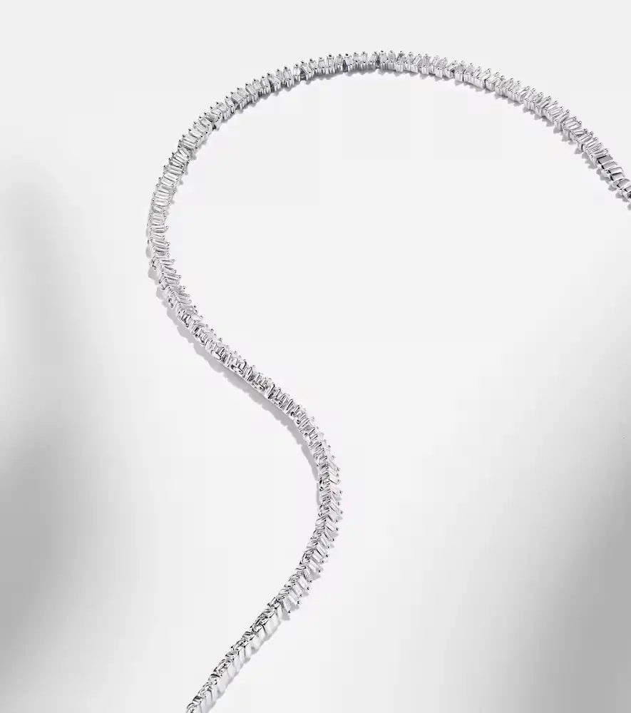 Suzanne Kalan Mini 18kt white gold tennis necklace with diamonds | Thumbnail 6