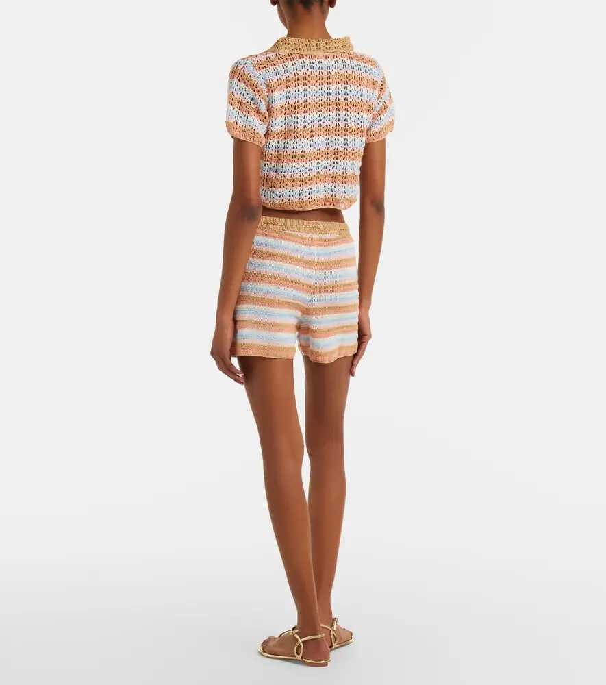 Anna Kosturova Striped crochet cotton shorts | Thumbnail 5
