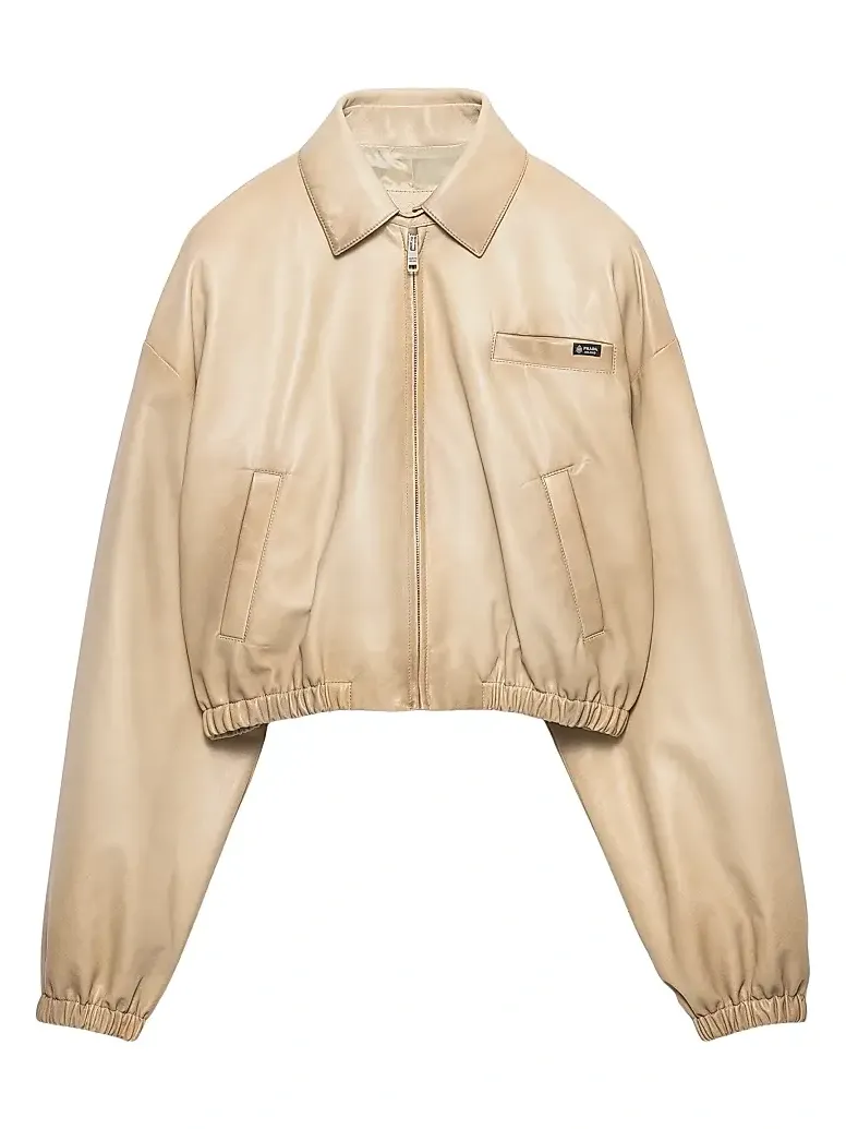 Prada Women's Cropped Nappa Leather Jacket