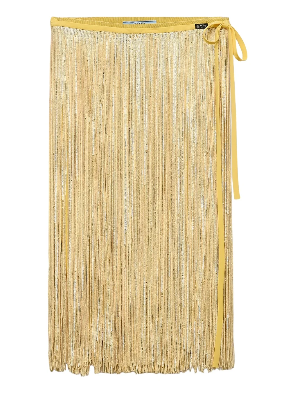 Prada Women's Skirt with Sequin Fringe - Yellow
