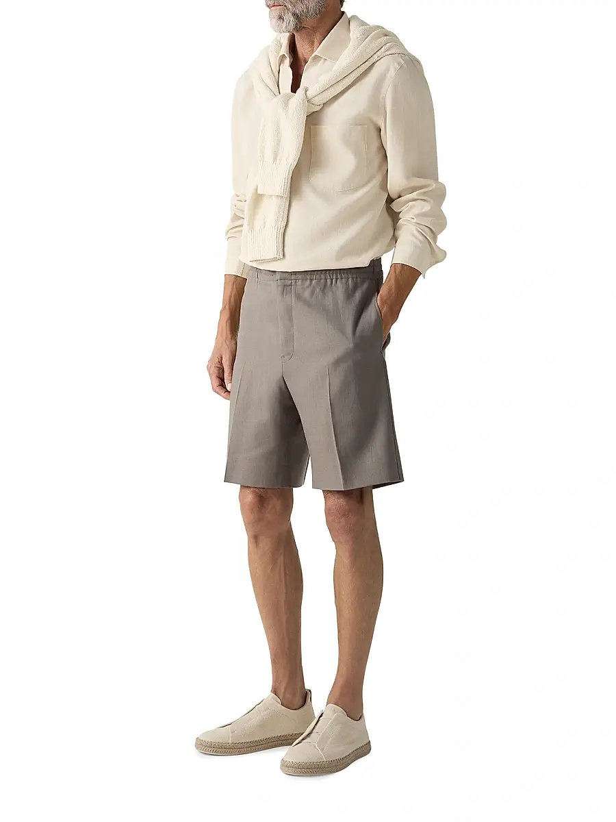 Zegna Men's Oasi Lino Polo Shirt | Thumbnail 5 Zegna Men's Oasi Lino Polo Shirt | Thumbnail 5
