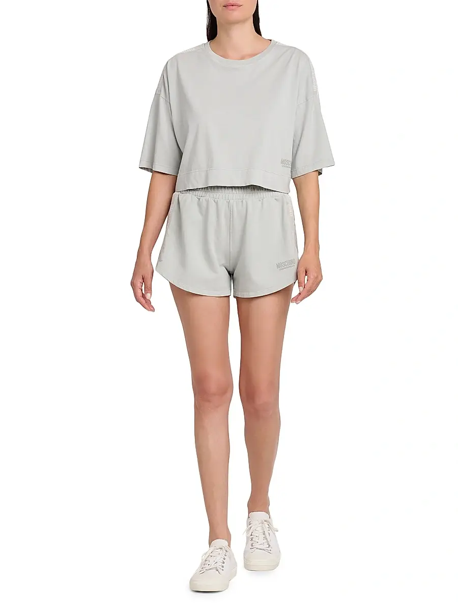 MOSCHINO Women's Cotton Crop T-Shirt | Thumbnail 2 MOSCHINO Women's Cotton Crop T-Shirt | Thumbnail 2