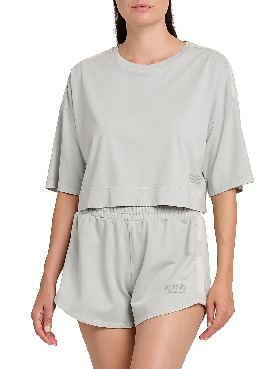 MOSCHINO Women's Cotton Crop T-Shirt | Thumbnail 3 MOSCHINO Women's Cotton Crop T-Shirt | Thumbnail 3