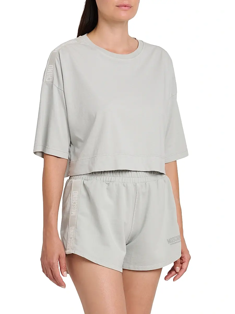 MOSCHINO Women's Cotton Crop T-Shirt | Thumbnail 4 MOSCHINO Women's Cotton Crop T-Shirt | Thumbnail 4