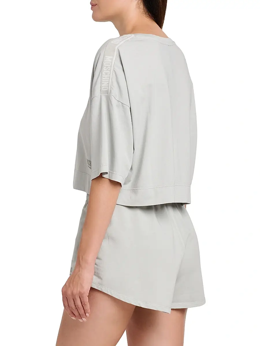 MOSCHINO Women's Cotton Crop T-Shirt | Thumbnail 5 MOSCHINO Women's Cotton Crop T-Shirt | Thumbnail 5