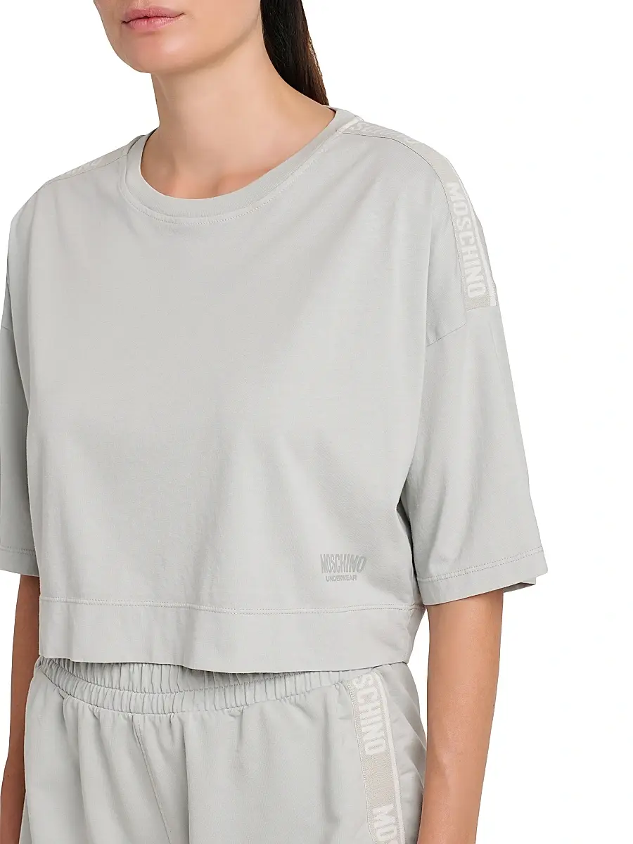 MOSCHINO Women's Cotton Crop T-Shirt | Thumbnail 6 MOSCHINO Women's Cotton Crop T-Shirt | Thumbnail 6
