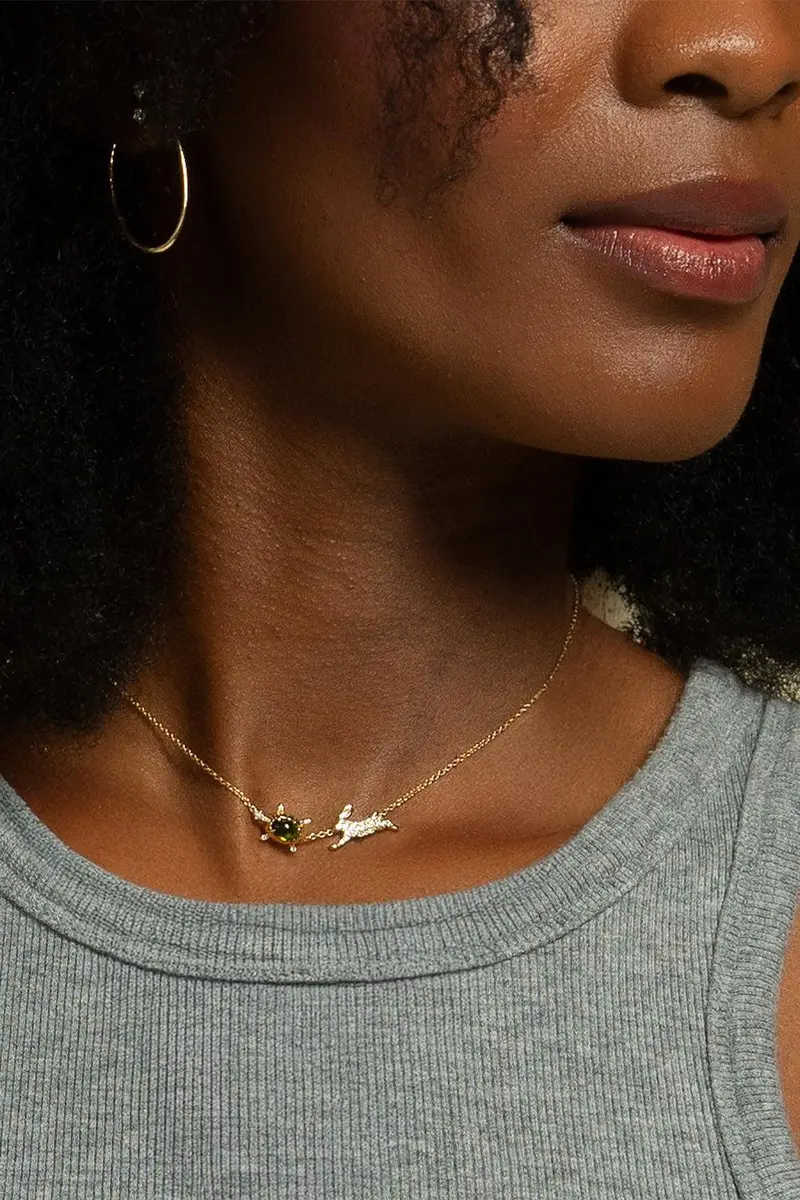 MONICA RICH KOSANN Tourmaline Slow and Steady Tortoise and the Hare Necklace | Thumbnail 2 MONICA RICH KOSANN Tourmaline Slow and Steady Tortoise and the Hare Necklace | Thumbnail 2
