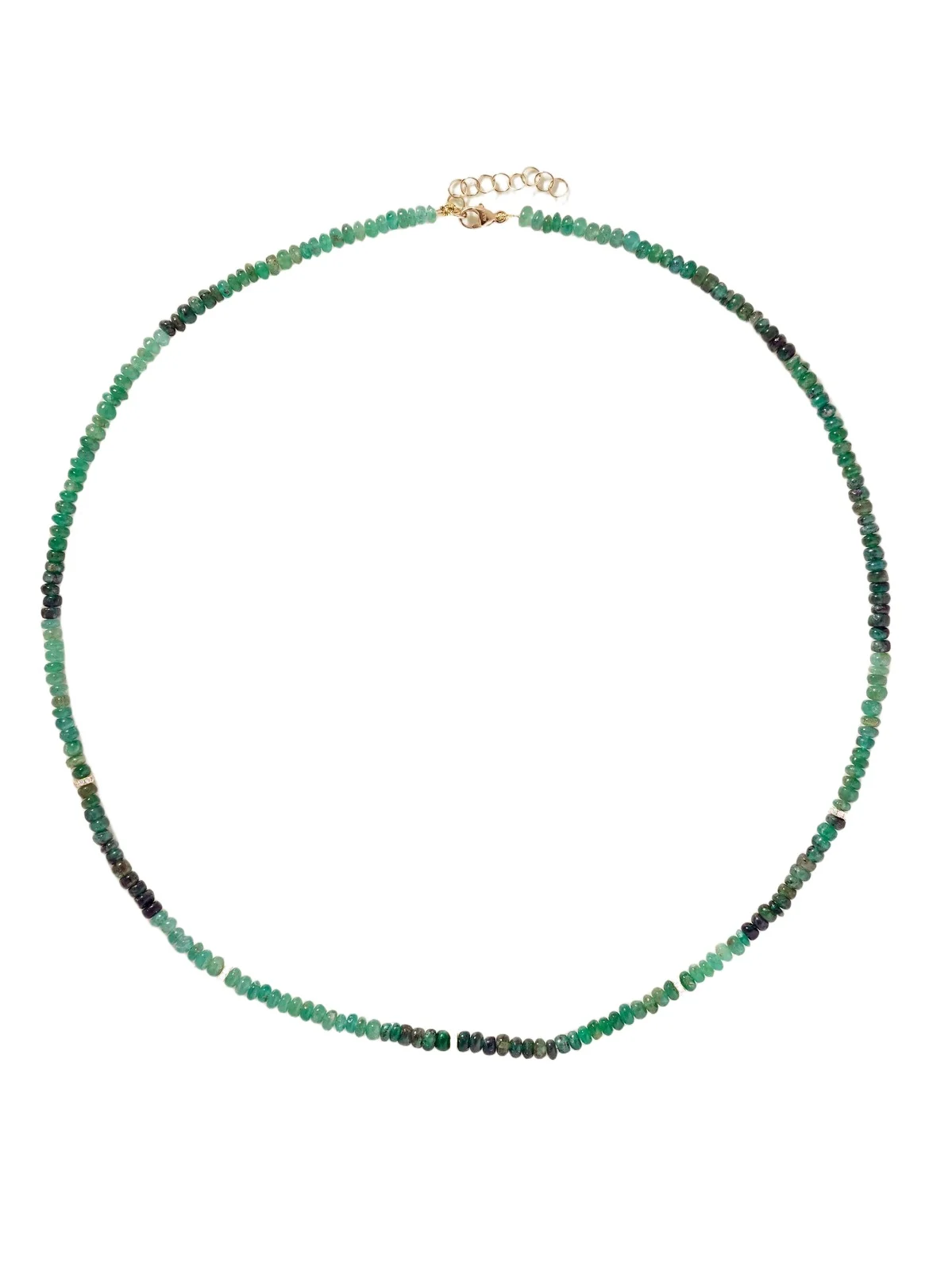 Arizona 14-karat Gold, Emerald And Diamond Necklace - Green