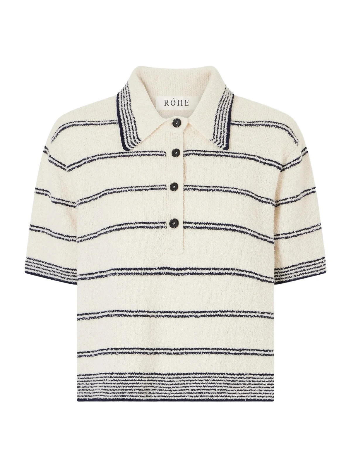 Striped Cotton-blend Terry Polo Shirt Striped Cotton-blend Terry Polo Shirt
