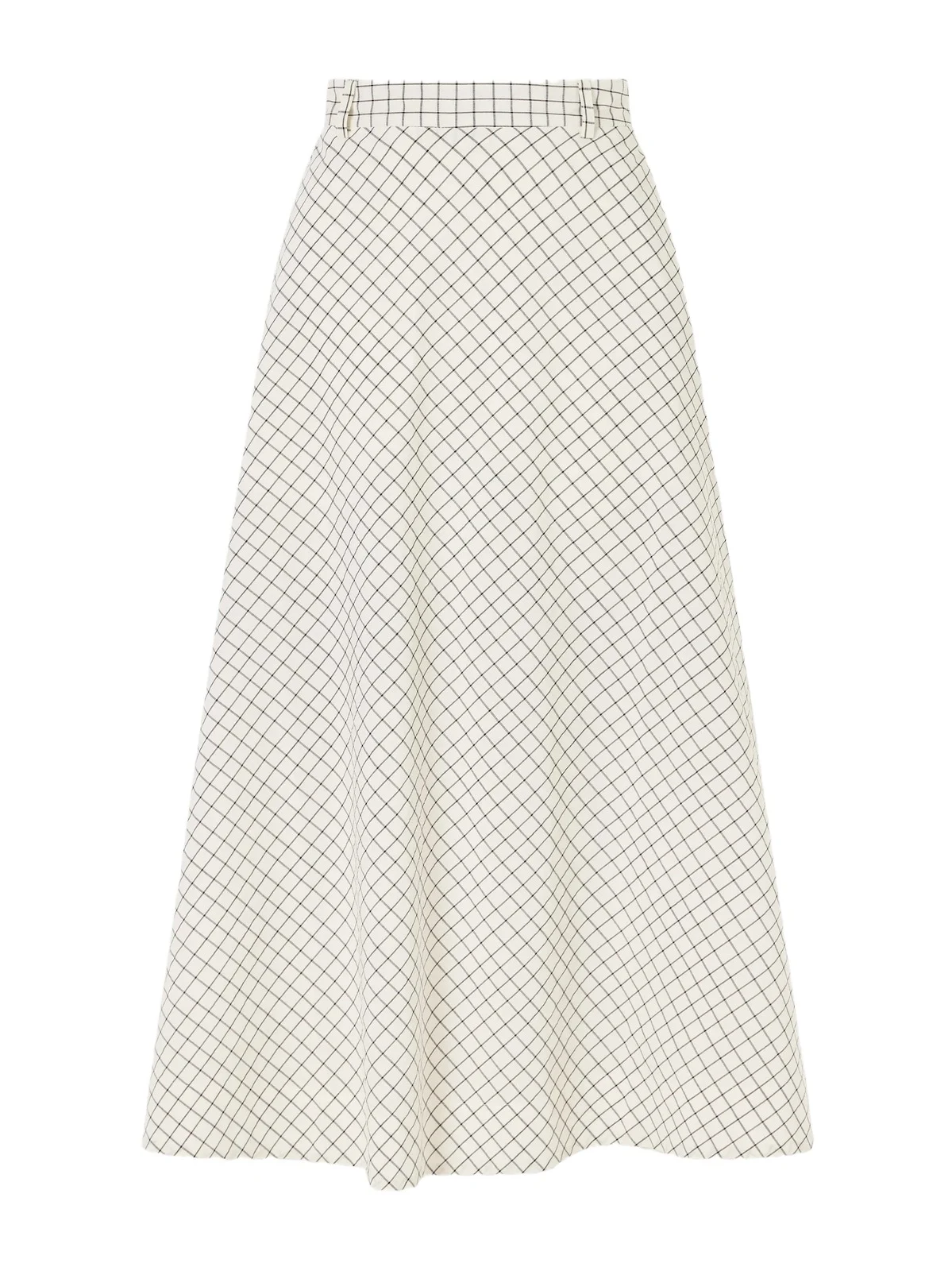Checked Cotton-blend Poplin Midi Skirt