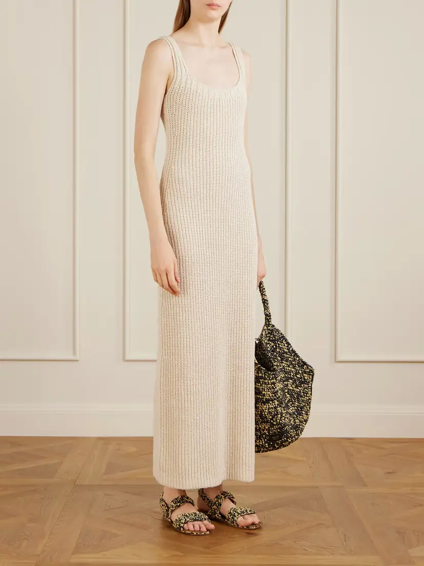 Khaite Lex Crocheted Silk And Cotton-blend Midi Dress | Thumbnail 2 Khaite Lex Crocheted Silk And Cotton-blend Midi Dress | Thumbnail 2