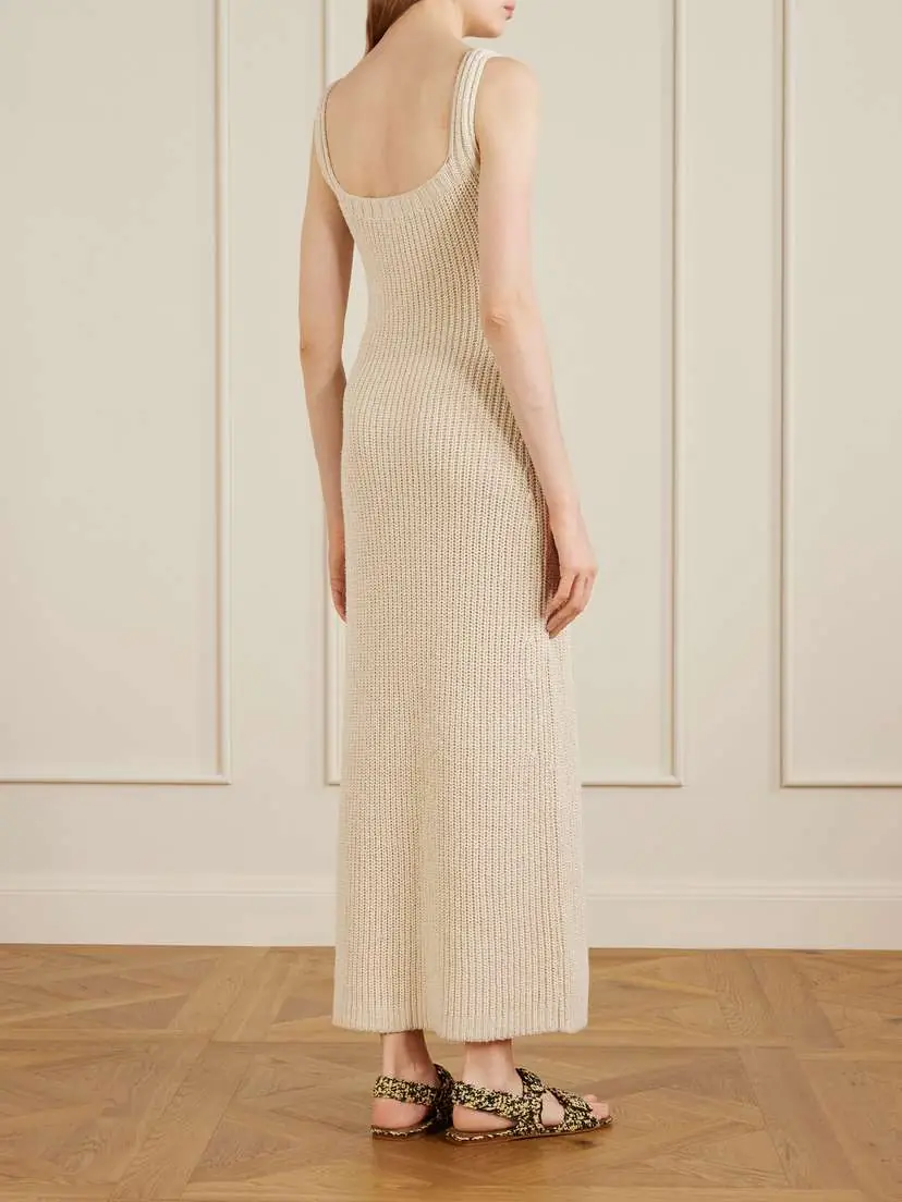 Khaite Lex Crocheted Silk And Cotton-blend Midi Dress | Thumbnail 3 Khaite Lex Crocheted Silk And Cotton-blend Midi Dress | Thumbnail 3