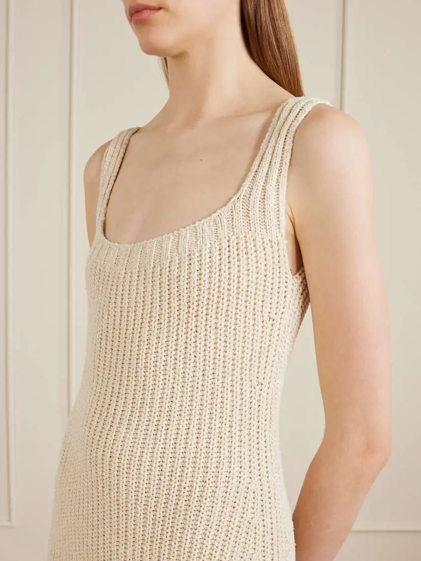 Khaite Lex Crocheted Silk And Cotton-blend Midi Dress | Thumbnail 4 Khaite Lex Crocheted Silk And Cotton-blend Midi Dress | Thumbnail 4