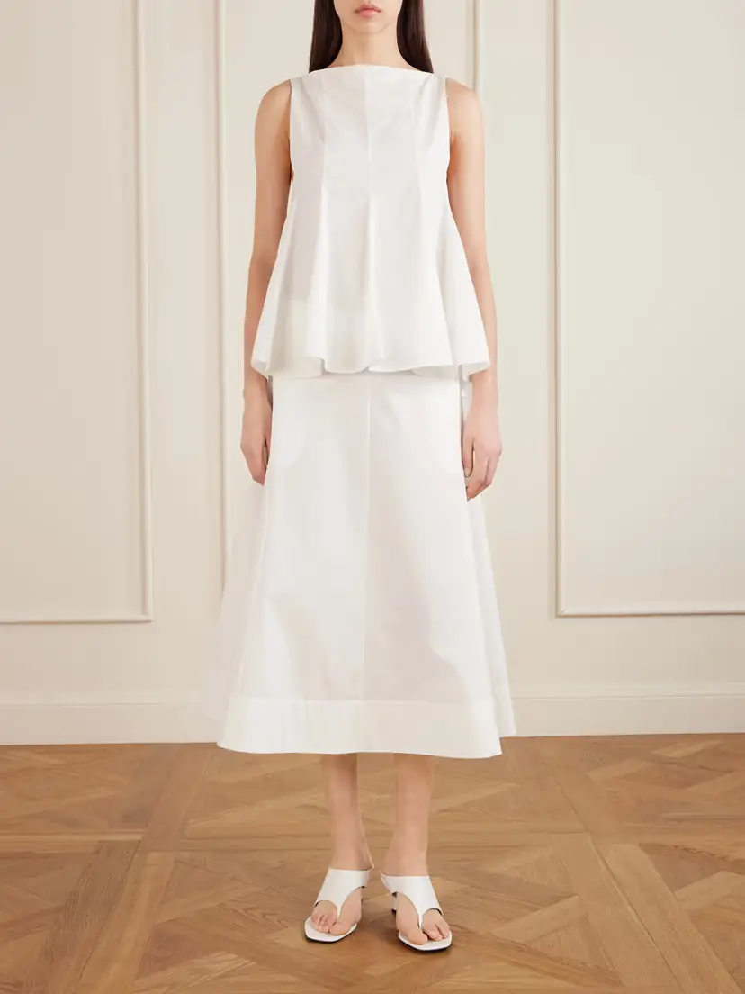 Khaite Marita Paneled Cotton-poplin Blouse | Thumbnail 2