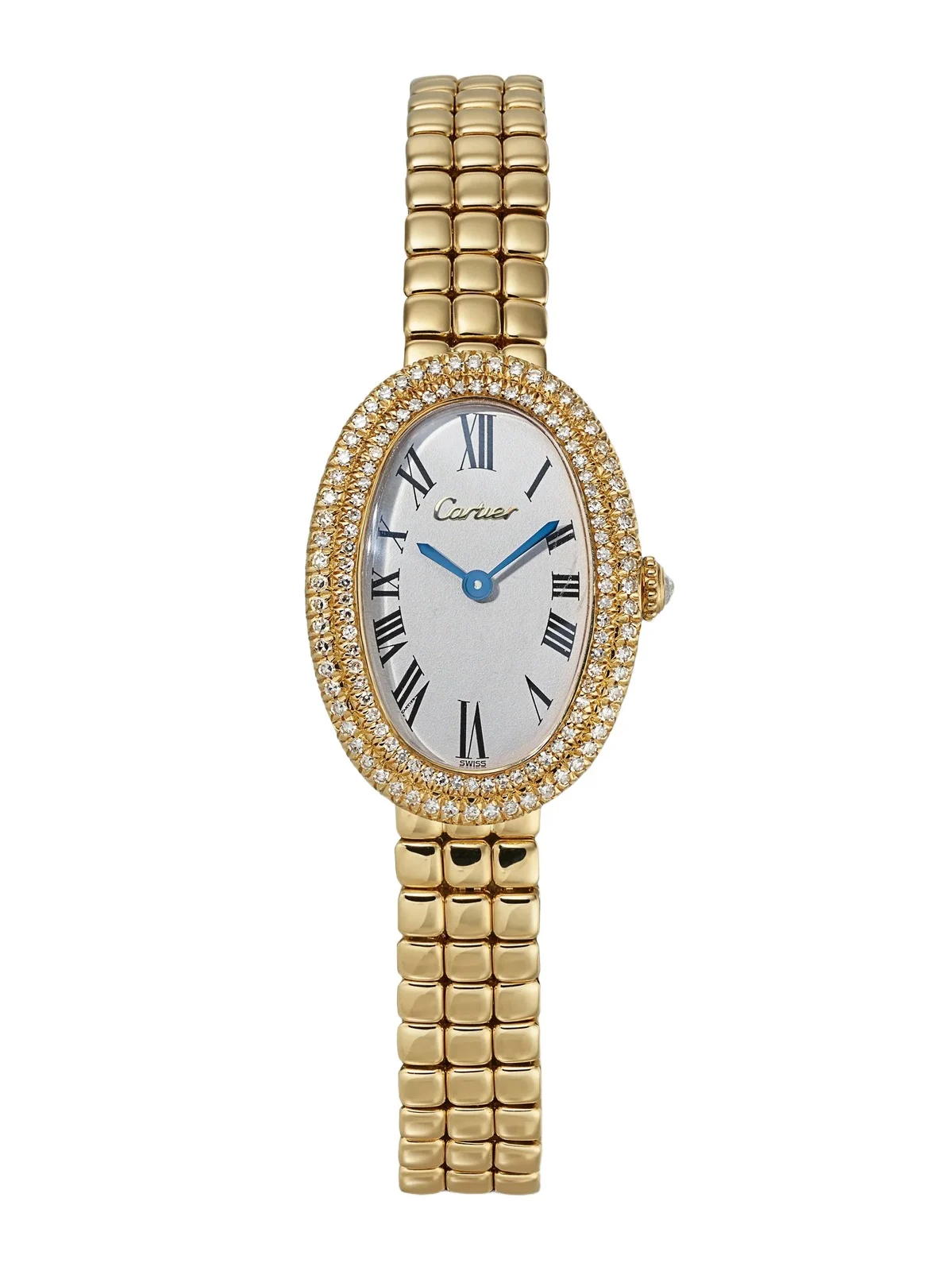 + Cartier Vintage 1990s Baignoire 18-karat Gold Diamond Watch, Ref. 1920 (6.25'' Wrist)