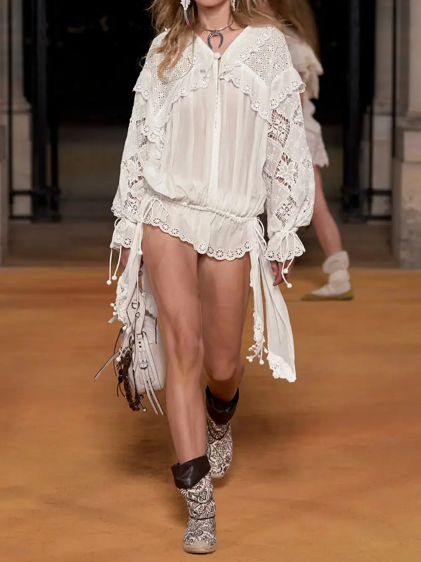 Isabel Marant Nowana Broderie Anglaise Cotton And Silk-blend Blouse | Thumbnail 5 Isabel Marant Nowana Broderie Anglaise Cotton And Silk-blend Blouse | Thumbnail 5