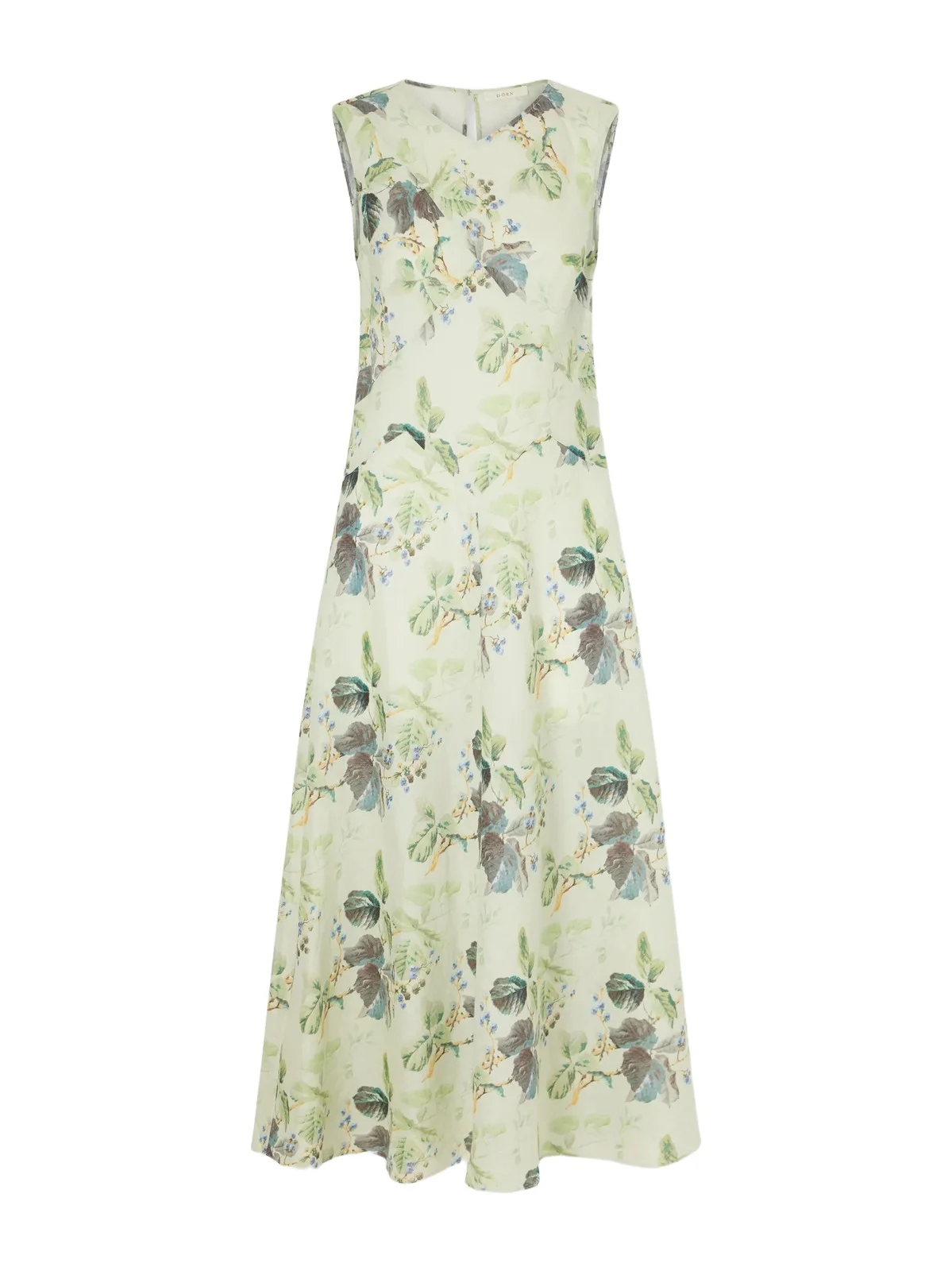 Adelana Printed Ramie Midi Dress Adelana Printed Ramie Midi Dress
