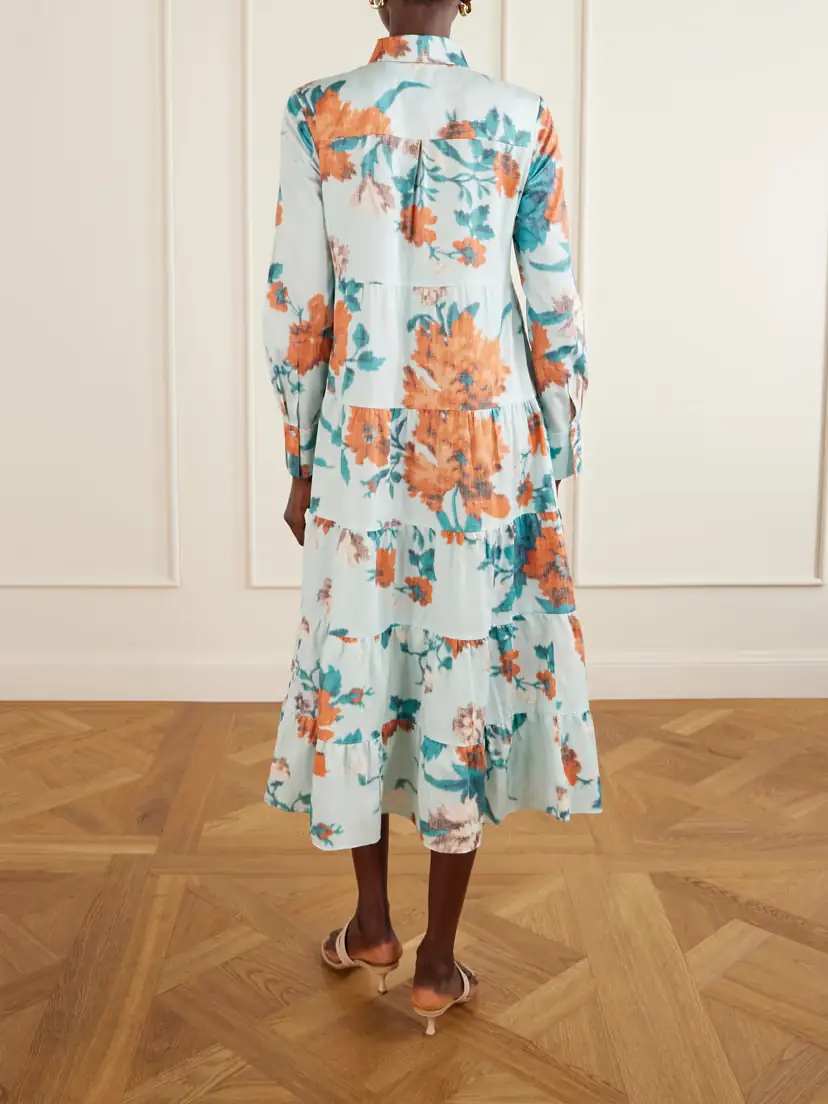 Erdem Tiered Floral-print Cotton Midi Dress | Thumbnail 3 Erdem Tiered Floral-print Cotton Midi Dress | Thumbnail 3