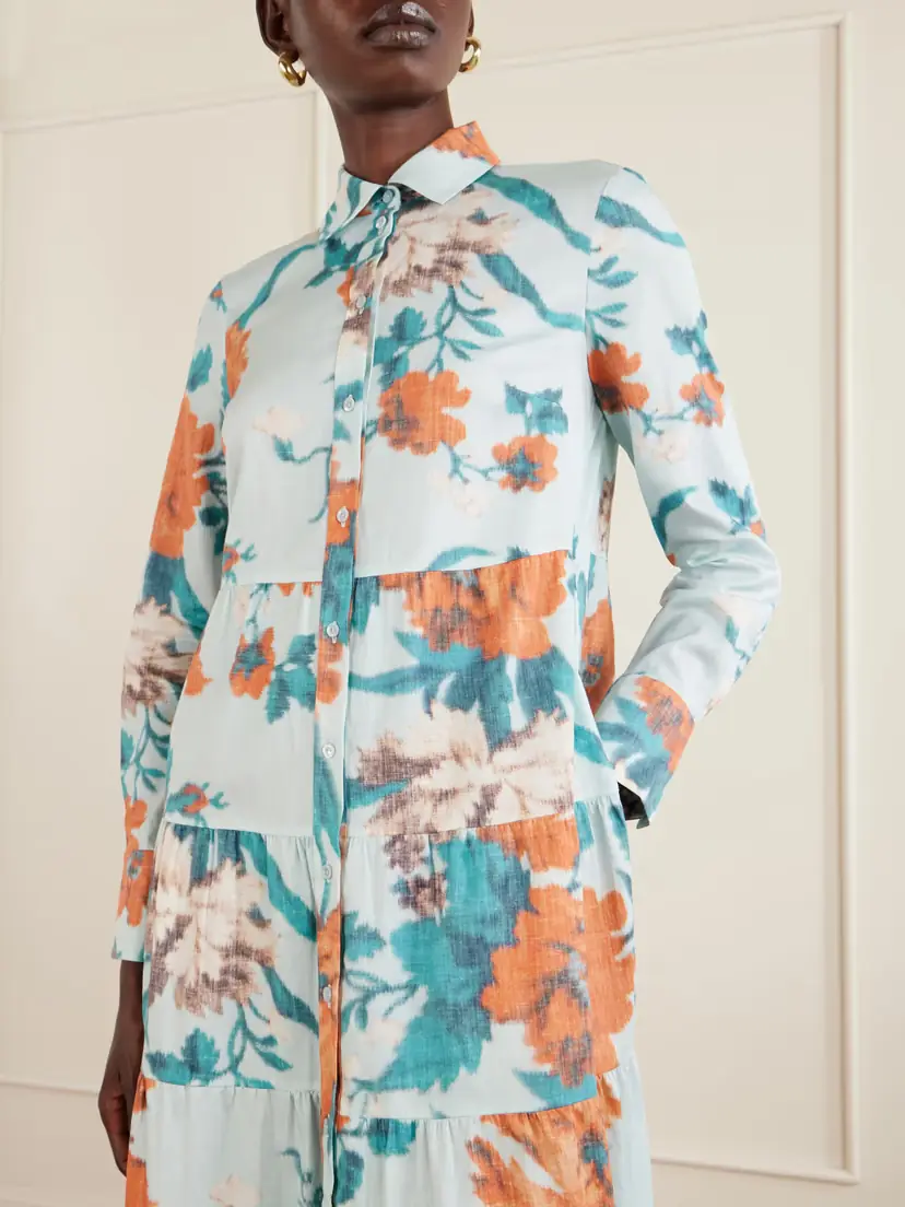 Erdem Tiered Floral-print Cotton Midi Dress | Thumbnail 4 Erdem Tiered Floral-print Cotton Midi Dress | Thumbnail 4