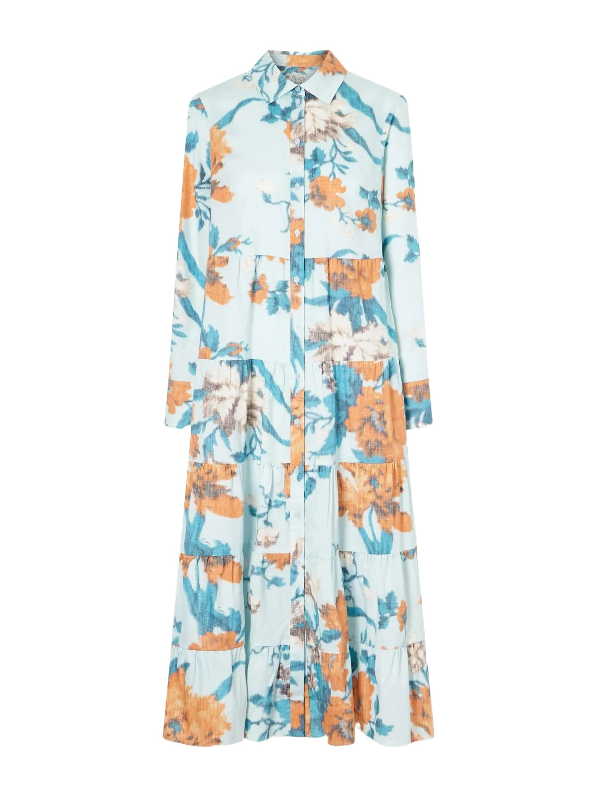 Tiered Floral-print Cotton Midi Dress