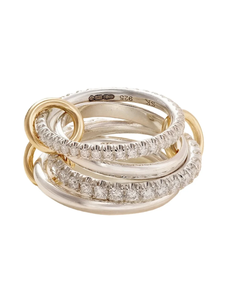 Halley Sterling Silver, 18-karat Gold And Diamond Ring
