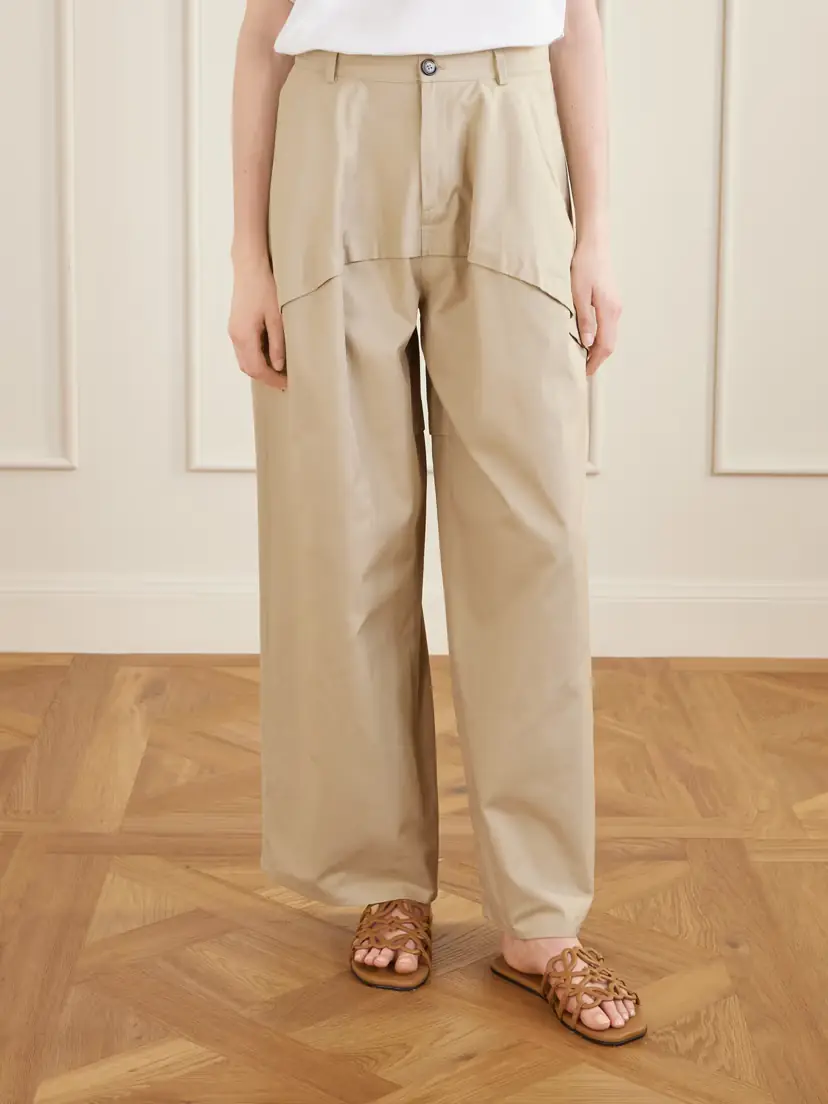 Loewe + Paula's Ibiza Paneled Cotton Gabardine Wide-leg Pants | Thumbnail 3 Loewe + Paula's Ibiza Paneled Cotton Gabardine Wide-leg Pants | Thumbnail 3