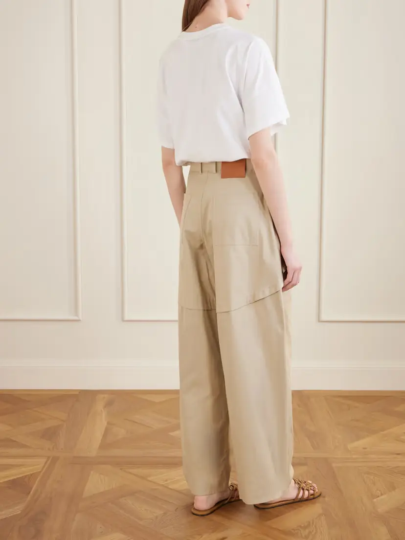 Loewe + Paula's Ibiza Paneled Cotton Gabardine Wide-leg Pants | Thumbnail 4 Loewe + Paula's Ibiza Paneled Cotton Gabardine Wide-leg Pants | Thumbnail 4