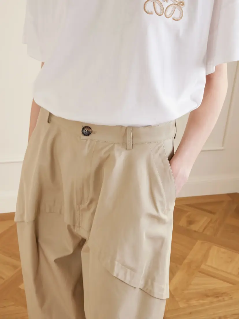 Loewe + Paula's Ibiza Paneled Cotton Gabardine Wide-leg Pants | Thumbnail 5 Loewe + Paula's Ibiza Paneled Cotton Gabardine Wide-leg Pants | Thumbnail 5