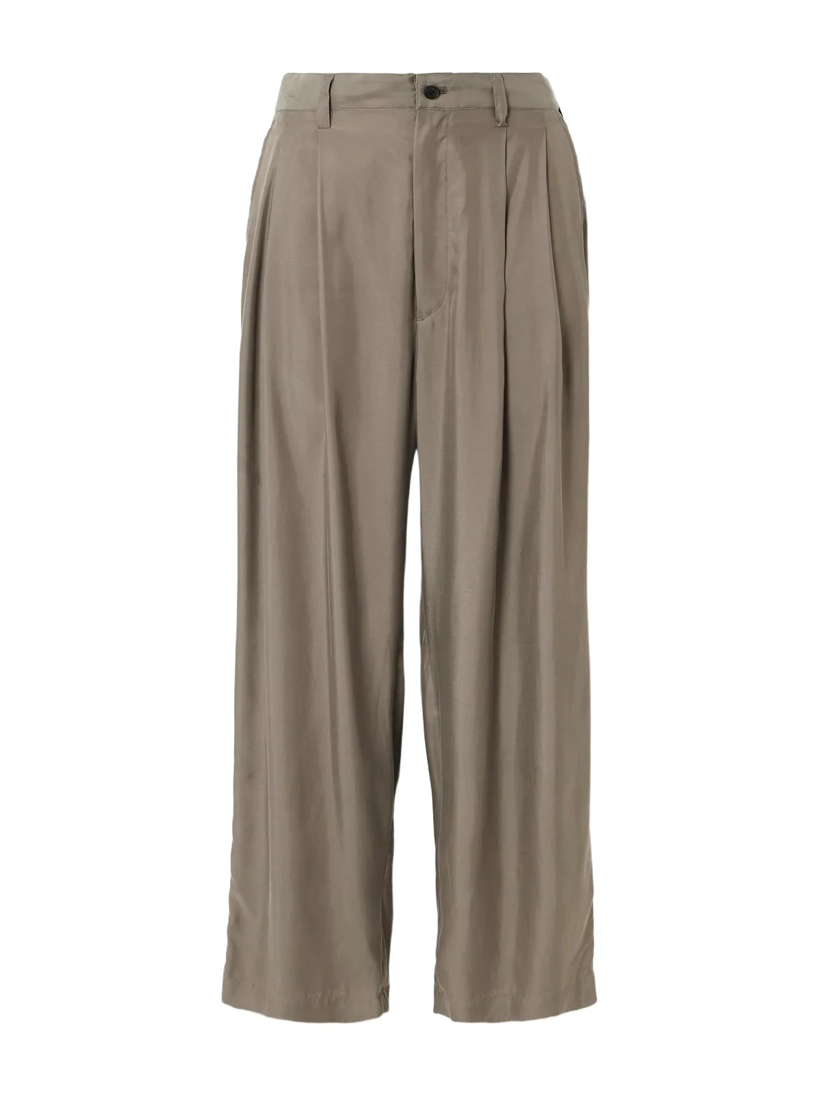 Pleated Twill Wide-leg Pants