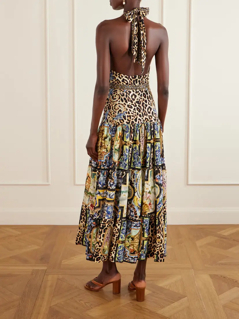 Camilla Tiered Crystal-embellished Printed Jersey Maxi Dress | Thumbnail 3 Camilla Tiered Crystal-embellished Printed Jersey Maxi Dress | Thumbnail 3