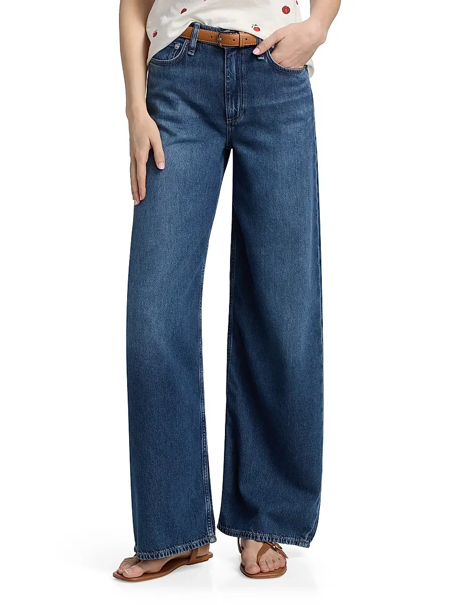 rag & bone Women's Featherweight Sofie Wide-Leg Jeans | Thumbnail 3