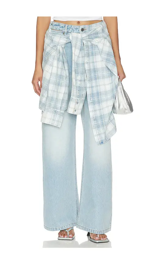 Lace-Up Denim Jean