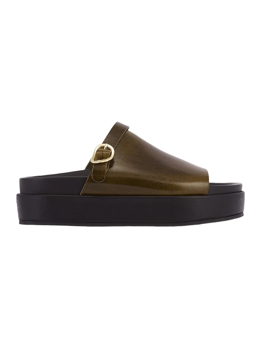Ancient Greek Sandals Arachova Platform Leather Mules