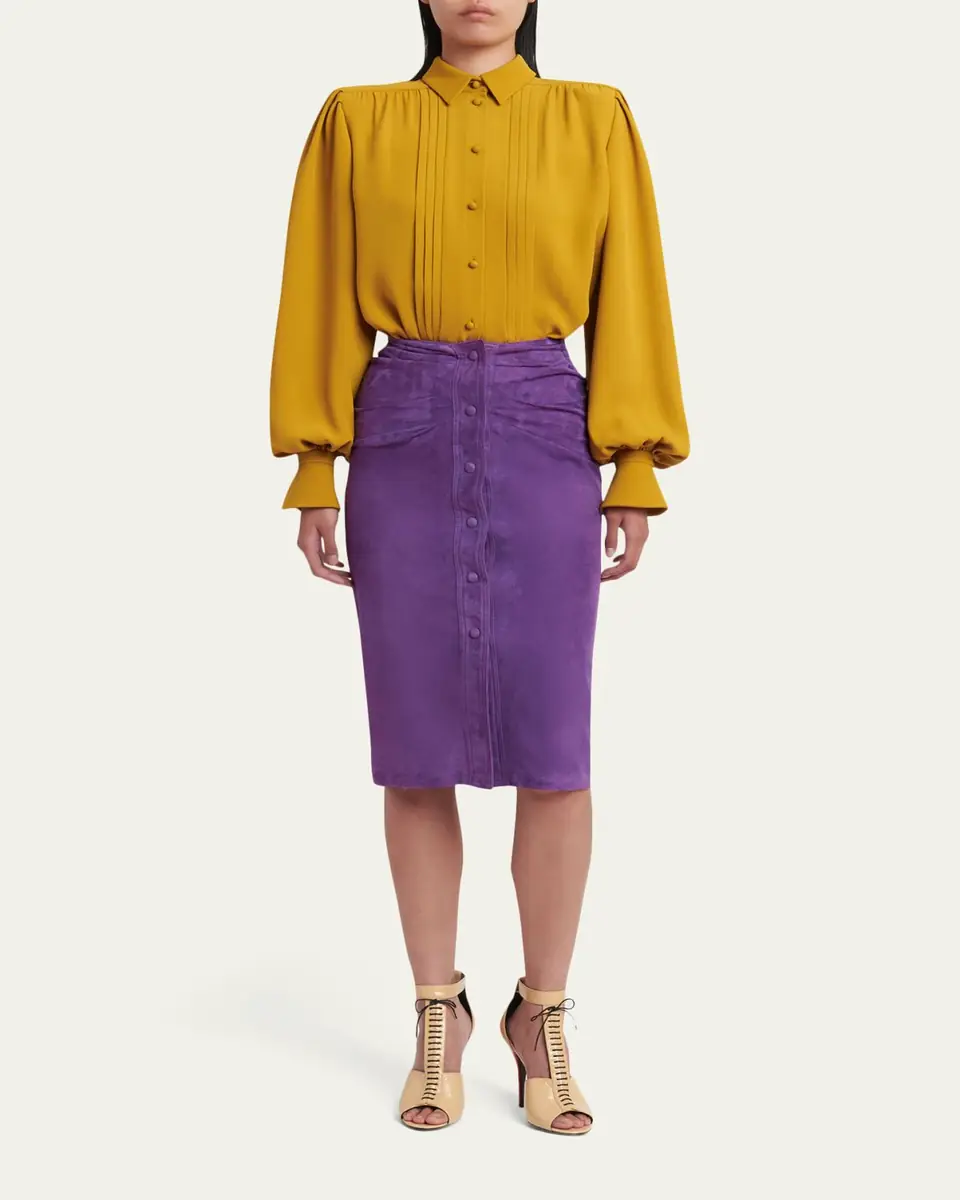 Valentino Garavani Pleated Silk Shirt | Thumbnail 2 Valentino Garavani Pleated Silk Shirt | Thumbnail 2