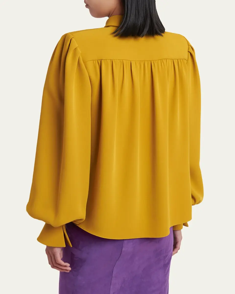 Valentino Garavani Pleated Silk Shirt | Thumbnail 3 Valentino Garavani Pleated Silk Shirt | Thumbnail 3