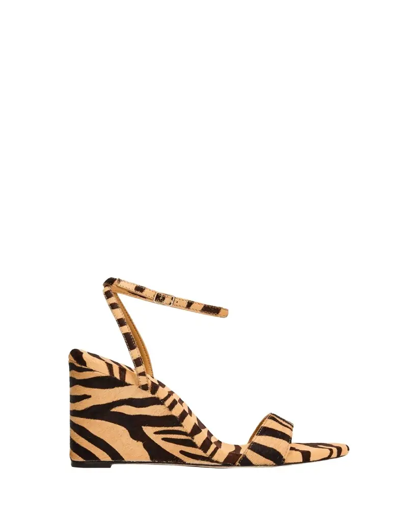 90mm Zebra-Printed Calf Hair Ankle-Strap Sandals 90mm Zebra-Printed Calf Hair Ankle-Strap Sandals