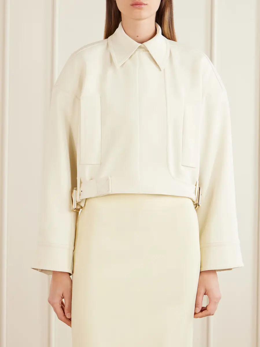 Sportmax Cropped belted woven jacket | Thumbnail 3 Sportmax Cropped belted woven jacket | Thumbnail 3