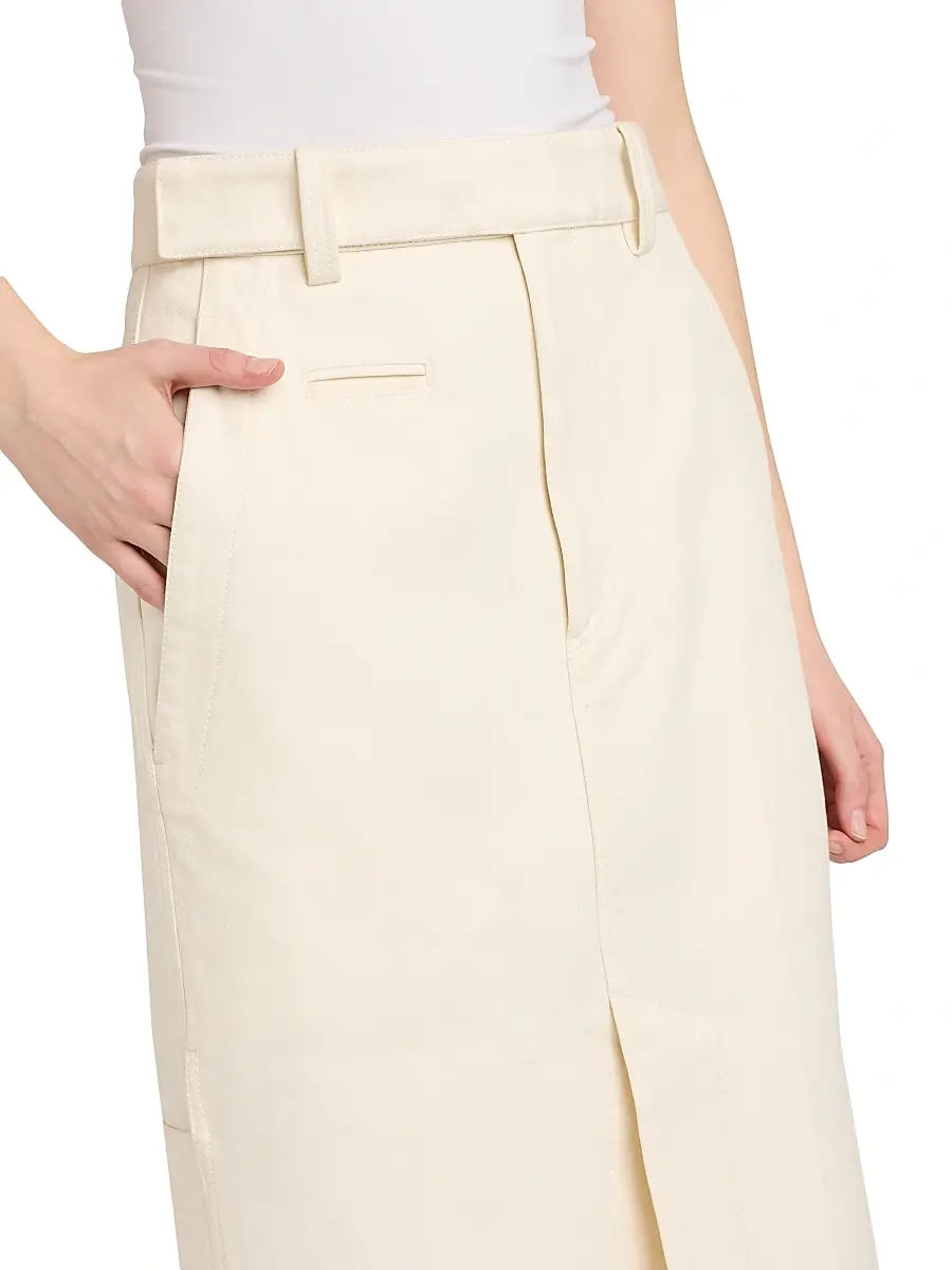 Bottega Veneta Women's Workwear Cotton Twill Midi-Skirt | Thumbnail 6