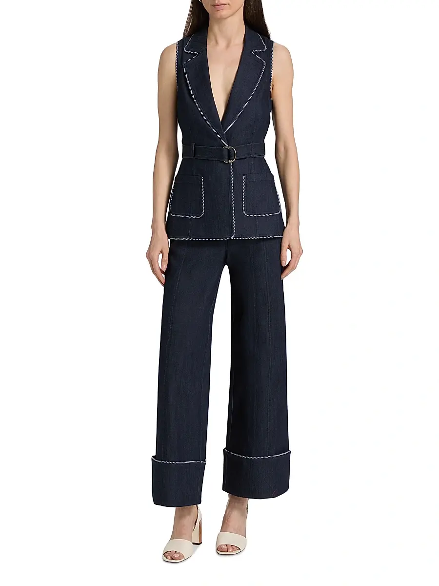Cinq à Sept Women's Dorothea Twisted-Trim Wide-Leg Pants | Thumbnail 2