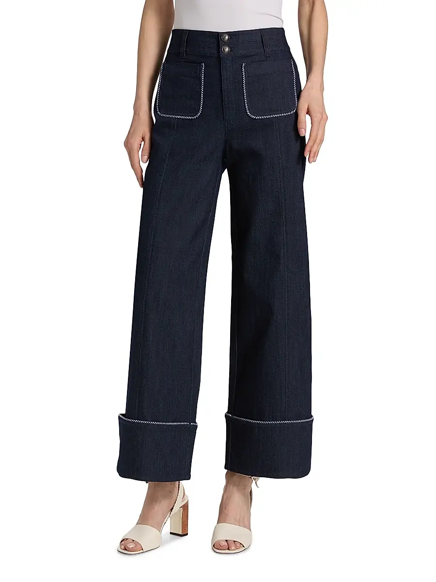 Cinq à Sept Women's Dorothea Twisted-Trim Wide-Leg Pants | Thumbnail 3