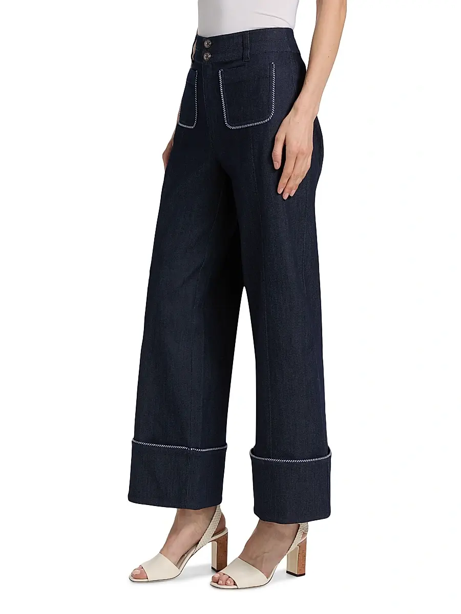 Cinq à Sept Women's Dorothea Twisted-Trim Wide-Leg Pants | Thumbnail 4