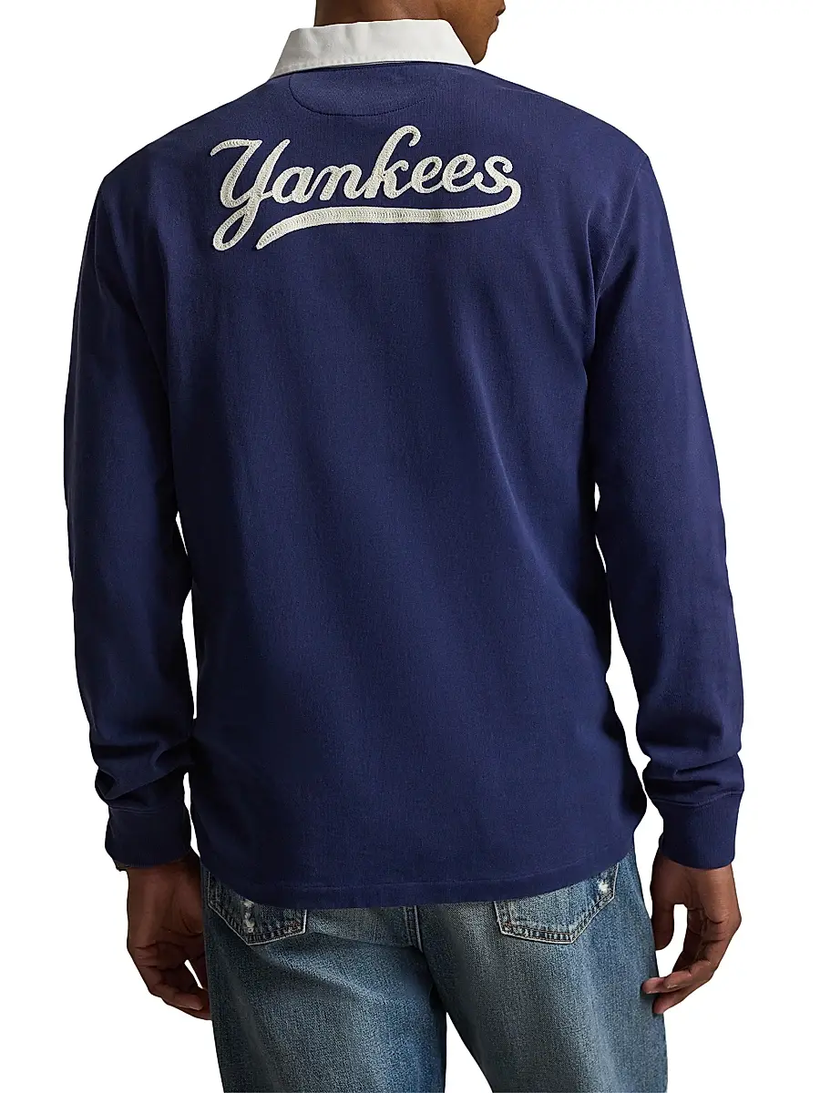 Polo Ralph Lauren Men's Yankees Cotton Rugby Shirt | Thumbnail 4 Polo Ralph Lauren Men's Yankees Cotton Rugby Shirt | Thumbnail 4