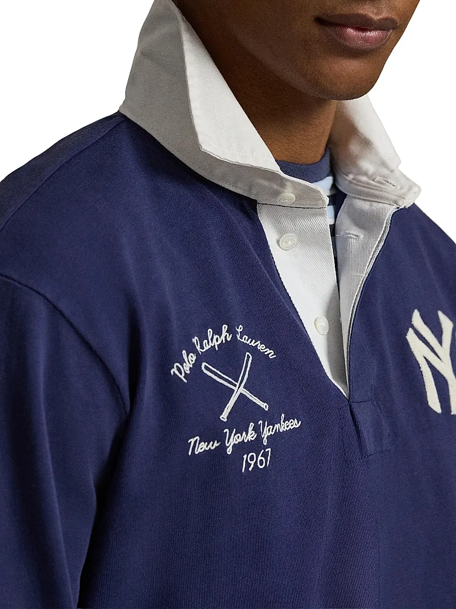 Polo Ralph Lauren Men's Yankees Cotton Rugby Shirt | Thumbnail 5 Polo Ralph Lauren Men's Yankees Cotton Rugby Shirt | Thumbnail 5