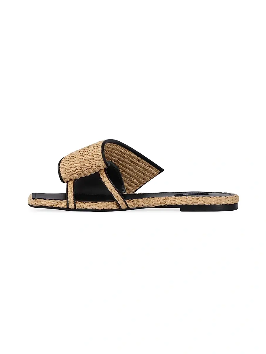 Givenchy Women's Sliced Square Raffia-Effect Flat Mules | Thumbnail 3 Givenchy Women's Sliced Square Raffia-Effect Flat Mules | Thumbnail 3