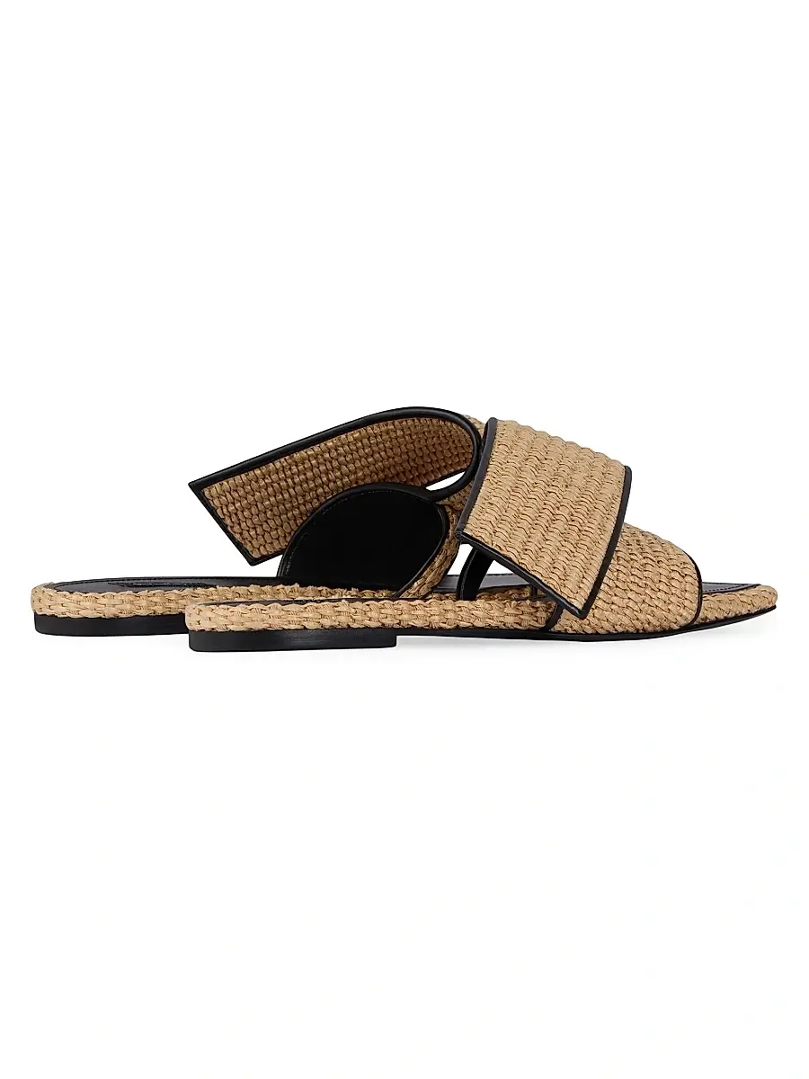 Givenchy Women's Sliced Square Raffia-Effect Flat Mules | Thumbnail 4 Givenchy Women's Sliced Square Raffia-Effect Flat Mules | Thumbnail 4